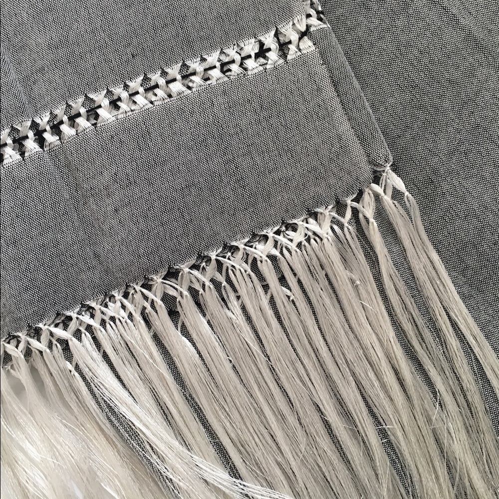 Mexican Grey Hand-made Shawl or Wrap (Rebozo)